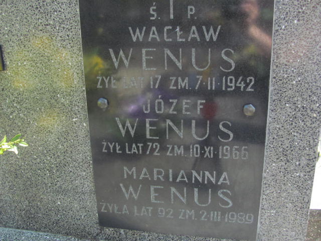 Józef Wenus Skierniewice - Grobonet - Wyszukiwarka osób pochowanych