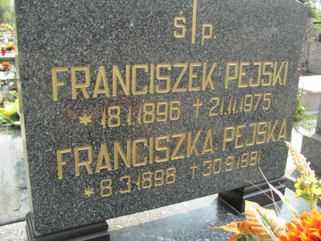 Franciszek Pejski 1896 Skierniewice parafialny - Grobonet - Wyszukiwarka osób pochowanych