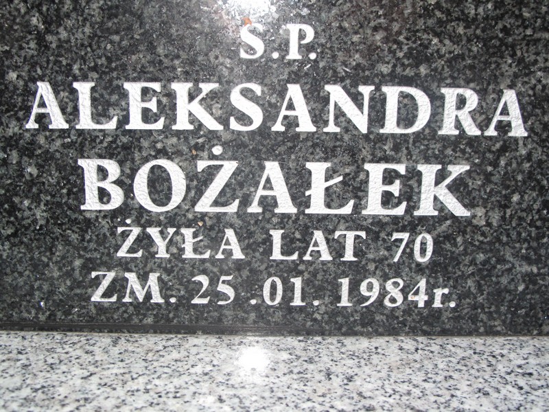 Aleksandra Bożałek Skierniewice - Grobonet - Wyszukiwarka osób pochowanych